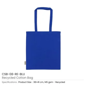 BYFT005736 BYFT Recycled Bag Blue 38 x 41 Cm Cotton 145 Gsm Set of 01   CSB 08 RE BLU D