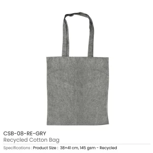 BYFT005738 BYFT Recycled Bag Grey 38 x 41 Cm Cotton 145 Gsm Set of 01   CSB 08 RE GRY