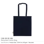 BYFT005740 BYFT Recycled Bag Navy Blue 38 x 41 Cm Cotton 145 Gsm Set of 01   CSB 08 RE NBL