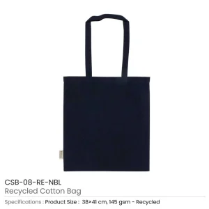 BYFT005740 BYFT Recycled Bag Navy Blue 38 x 41 Cm Cotton 145 Gsm Set of 01   CSB 08 RE NBL