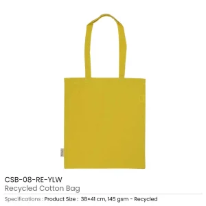 BYFT005743 BYFT Recycled Bag Yellow 38 x 41 Cm Cotton 145 Gsm Set of 01   CSB 08 RE YLW