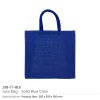 BYFT005755 BYFT Reusable Square Jute Bags Blue with Cotton Handles Set of 01   JSB 17 BLU