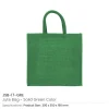 BYFT005756 BYFT Reusable Square Jute Bags Green with Cotton Handles Set of 01   JSB 17 GRE