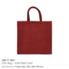 BYFT005757 BYFT Reusable Square Jute Bags Red with Cotton Handles Set of 01   JSB 17 RED