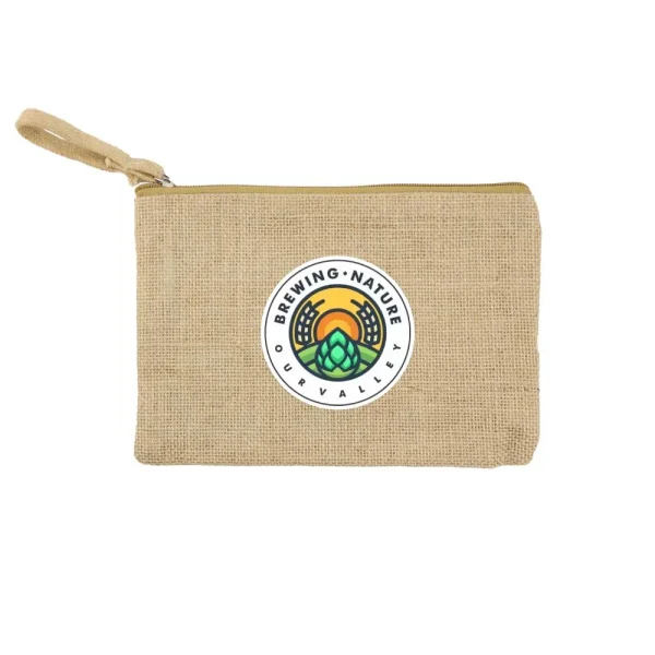 BYFT005761 BYFT Natural Jute Zipper Pouch for Organizing Storage Set of 01   PCH 007 NAT D