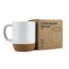 BYFT005763 BYFT 13 Oz White Ceramic Mug with Lid and Cork Set of 01   151 WHT B