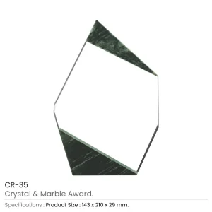 BYFT005772 BYFT Crystal and Marble Award Set of 01   CR 35