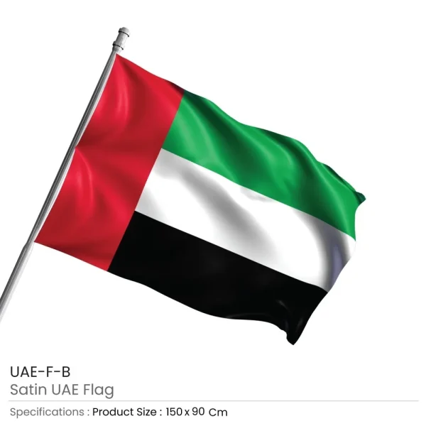 BYFT005780 BYFT UAE Flag 150 x 90 Cm Satin Set of 01   UAE F B