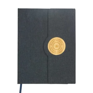 BYFT005781 BYFT A5 RPET Dark Blue Notebook with Bamboo & Magnetic Closure Set of 01   MBRPET DBL BM B