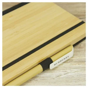 BYFT005783 BYFT A5 Bamboo Notebook with Pen loop and Paper Maker Set of 01   MBBM BLK A5 B