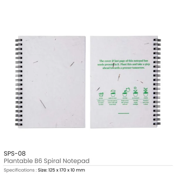 BYFT005800 BYFT B6 Plantable Spiral Notebook with Wild Flower Seed Set of 01   SPS 08