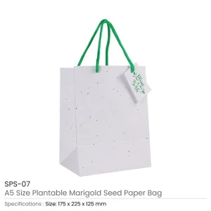 BYFT005801 BYFT A5 Plantable marigold Seed Paper Bag with Tags 300 Gsm Set of 01   SPS 07