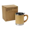 BYFT005804 BYFT Bamboo Stainless Steel Coffee Travel Mug with Handle and Lid 300 Ml Set of 01   TM 026 C