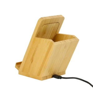 BYFT005807 BYFT Bamboo 15W Wireless Charger with Pen Holder Set of 01   WDS5 B