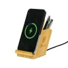 BYFT005807 BYFT Bamboo 15W Wireless Charger with Pen Holder Set of 01   WDS5 C