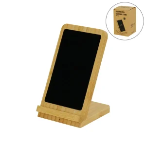 BYFT005810 BYFT Bamboo 15W Wireless Charger Phone Stand and Light Up Logo Set of 01   WCP L3 D