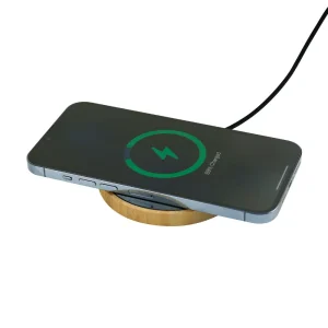 BYFT005811 BYFT Round Bamboo 15W Wireless Charger and Light Up Logo Set of 01   WCP L2 A