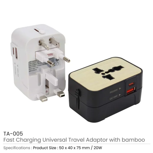 BYFT005823 BYFT Fast Charging 20W Black Universal Travel Adaptors Set of 01   TA 005