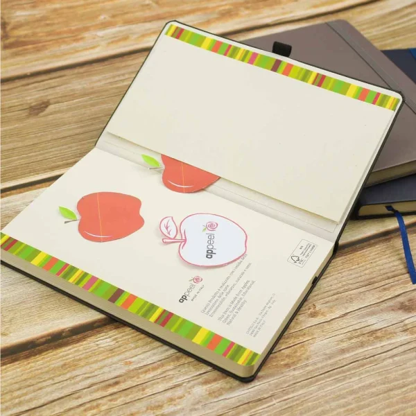 BYFT005832 BYFT A5 Appeel Grey PU Notebook with Elastic Band Pen Loop Bookmark Set of 01   MBAPP B