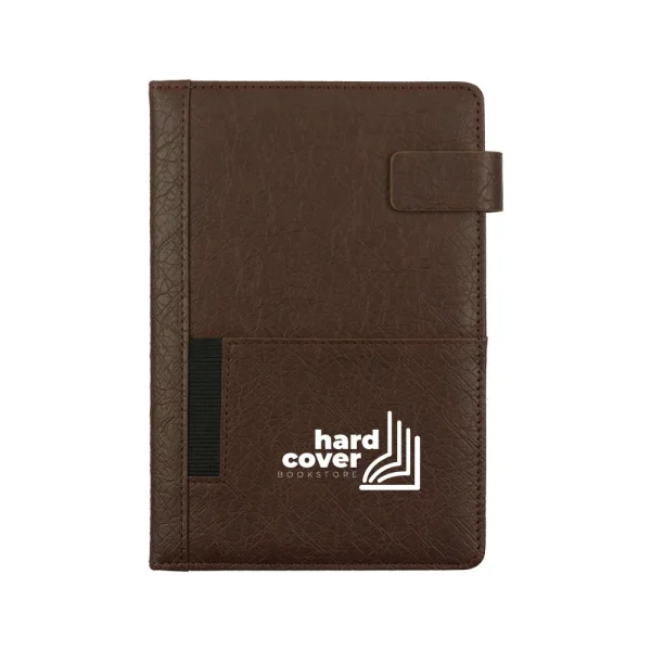 BYFT005838 BYFT A5 Dorniel Brown PU Notebook with Front Pocket and Magnetic Flap Set of 01   MBD 04 C