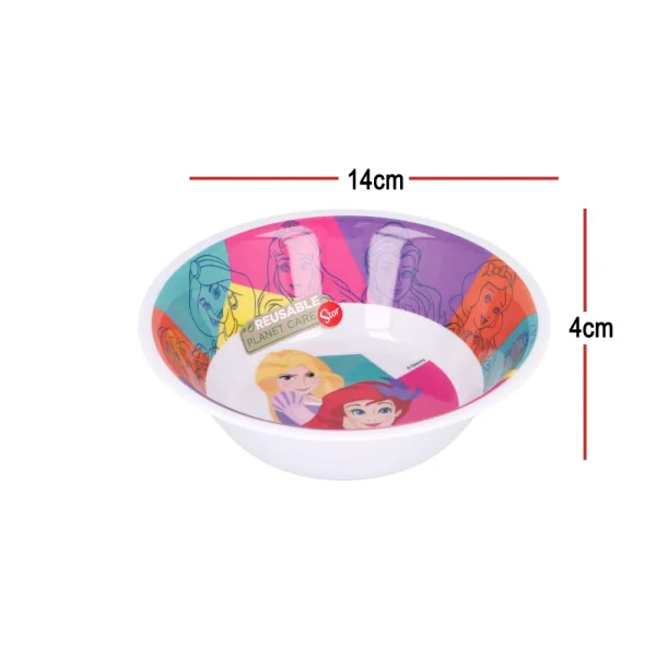 BYFT021124 Disney Bowl Melamine Set Princess Bright & Bold Multicolor Plastic Set of 01   RJ51257 A