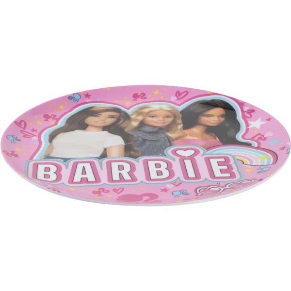 BYFT021154 Disney Plate Melamine Set Barbie Multicolor Plastic Set of 01   RJ15958