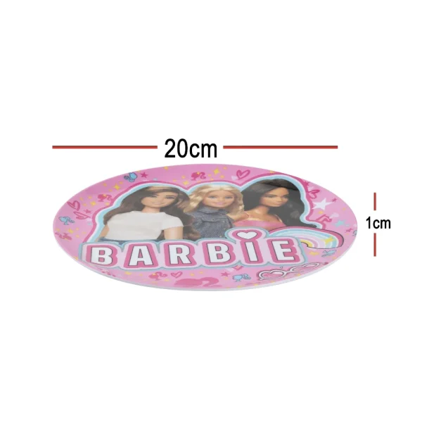 BYFT021154 Disney Plate Melamine Set Barbie Multicolor Plastic Set of 01   RJ15958 A