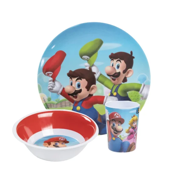 BYFT021176 Disney Melamine Set Super Mario Multicolor Plastic Set of 01   RJ21490