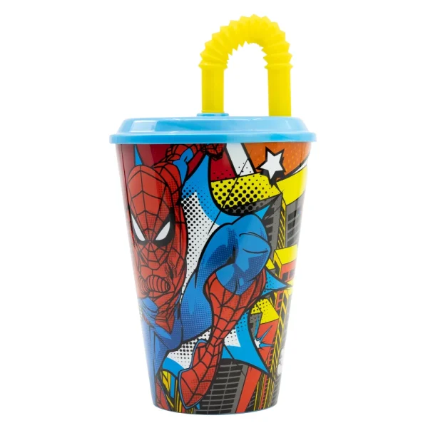 BYFT021187 Disney Tumbler Spiderman 430 Ml Multicolor Plastic Set of 01   RJ74730 A