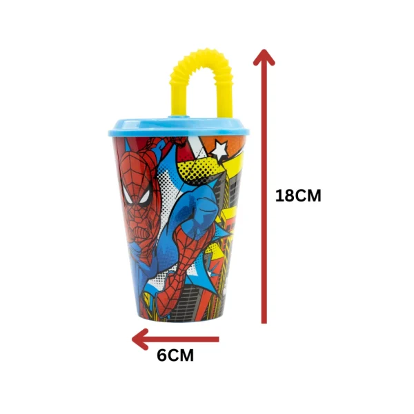 BYFT021187 Disney Tumbler Spiderman 430 Ml Multicolor Plastic Set of 01   RJ74730 C