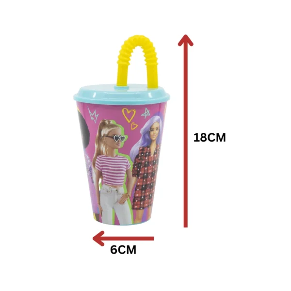 BYFT021189 Disney Tumbler Barbie 430 Ml Multicolor Plastic Set of 01   RJ15930 C