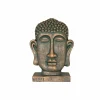 BYFT021220 La Hacienda   Male Buddha Head On Base, Small, Bronze Set of 01