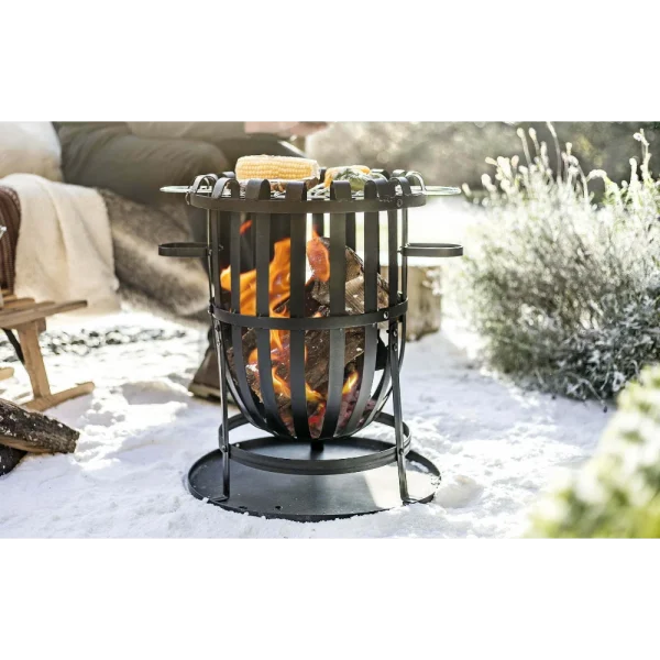 BYFT021228 La Hacienda   Vancouver Fire Basket with Grill Set of 01 B