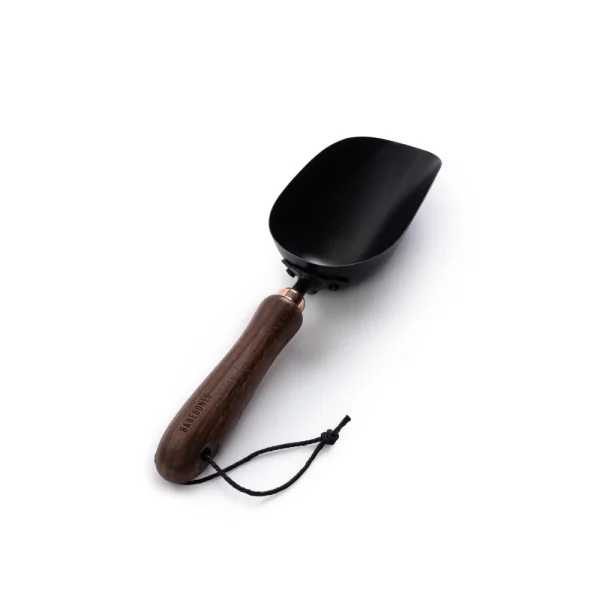 BYFT011999 Barebones   Garden Spoon  Stainless Steel Small   Walnut   Black D