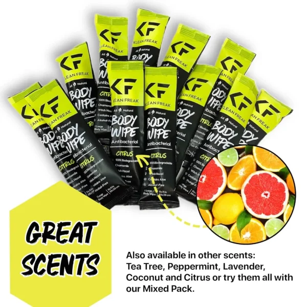 BYFT012065 Klean Freak   Body Wipes   Single Sachet   Citrus A