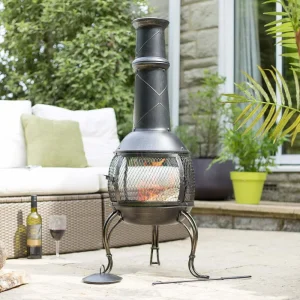 BYFT012102 La Hacienda   Leon Mesh Steel Chimenea Large