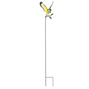 BYFT012106 La Hacienda   Metal Inquisitive Blue Tit on Stake