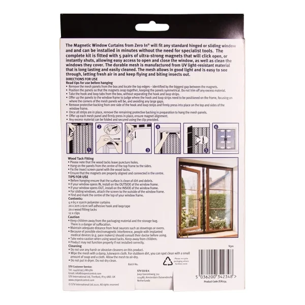 BYFT012431 STV Magnetic Window Insect Curtain   Twinpack B