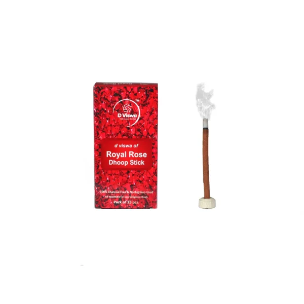 BYFT021284 D Viswa POOJA ESSENTIALS ROYAL ROSE DHOOP BATTI 3.5 INCH (15 PC) Set of 5