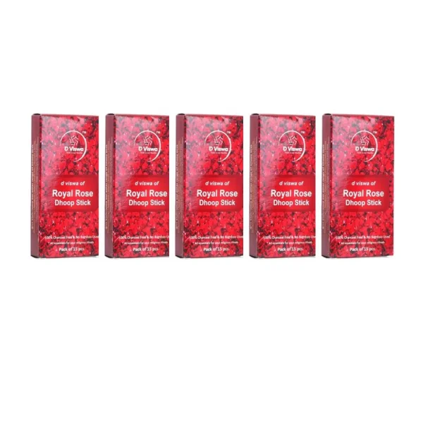 BYFT021284 D Viswa POOJA ESSENTIALS ROYAL ROSE DHOOP BATTI 3.5 INCH (15 PC) Set of 5 C