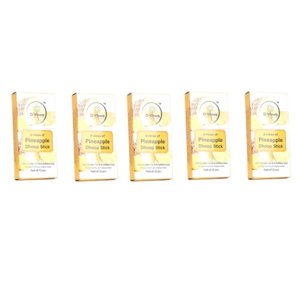 BYFT021285 D Viswa POOJA ESSENTIALS PINEAPPLE DHOOP BATTI 3.5 INCH (15 PC) Set of 5 C