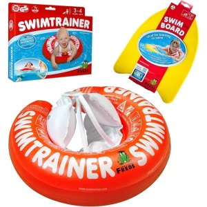 BYFT021317 Freds Swim Academy Red Swim Tube & Yellow Swimboard Set of 02