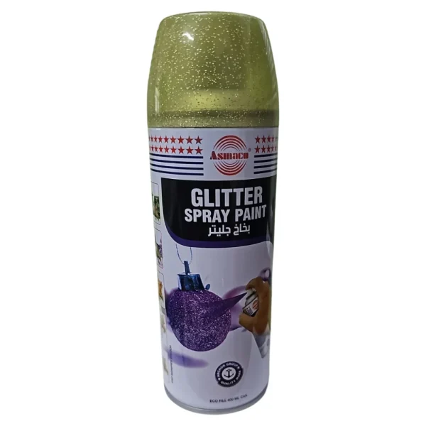 BYFT021378 Asmaco Glitter Spray Paint   Gold   400 Ml   Set of 01