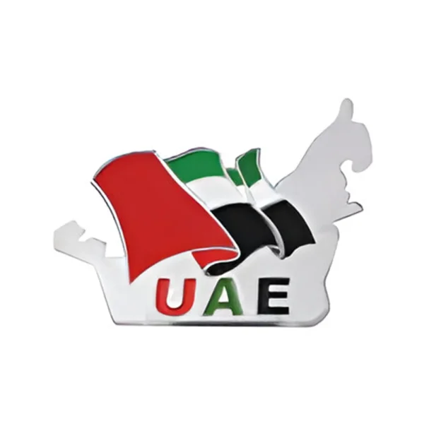 BYFT022676 BYFT UAE Flag Map Metal Badge Backside with Magnet 40 x 30 mm Set of 01