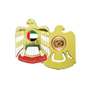 BYFT022681 BYFT 3D UAE Falcon Metal Badge Backside with Magnet 23 x 30 mm Set of 01