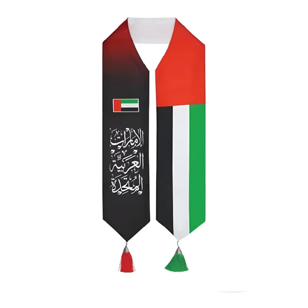 BYFT022691 BYFT UAE Flag Polyster Scarf 15 x 150 Cm SC 07 Set of 01