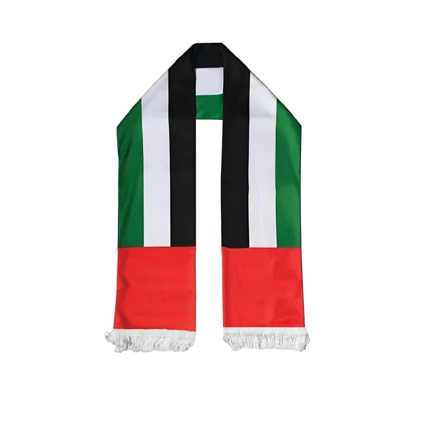 BYFT022692 BYFT UAE Flag Satin Scarf 17 x 135 Cm SC 05 Set of 01