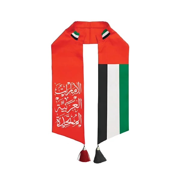 BYFT022693 BYFT UAE Flag Satin Scarf 17 x 135 Cm SC 08 Set of 01