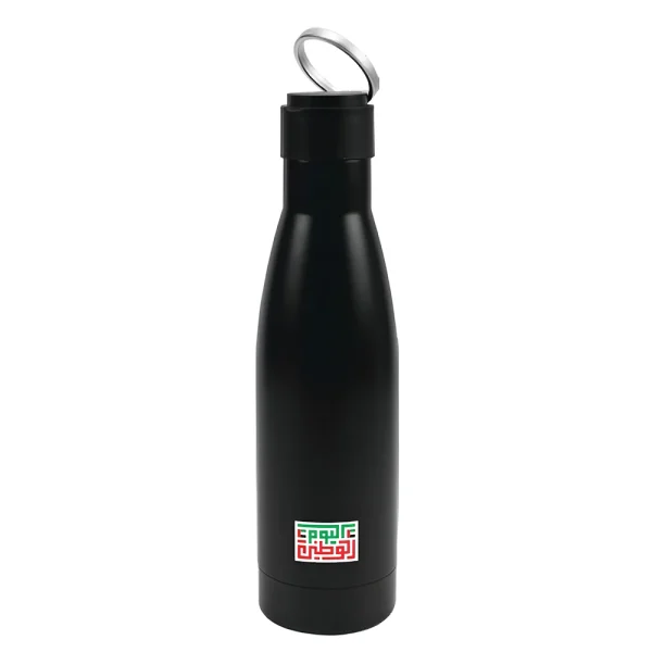 BYFT022716 BYFT Black Double wall Vacuum SS Bottle Made from Recycled Material 70 x 260 mm   500 ml Set of 01