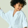 BYFT006570 BYFT Daffodil Kids Bathrobe 10 YEAR 400 Gsm White Terry 100  Cotton Set of 1 G